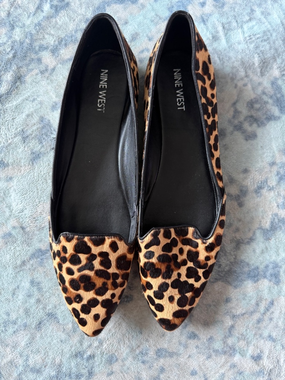 Nine West Pony-hair Leopard Print Pointed Flats